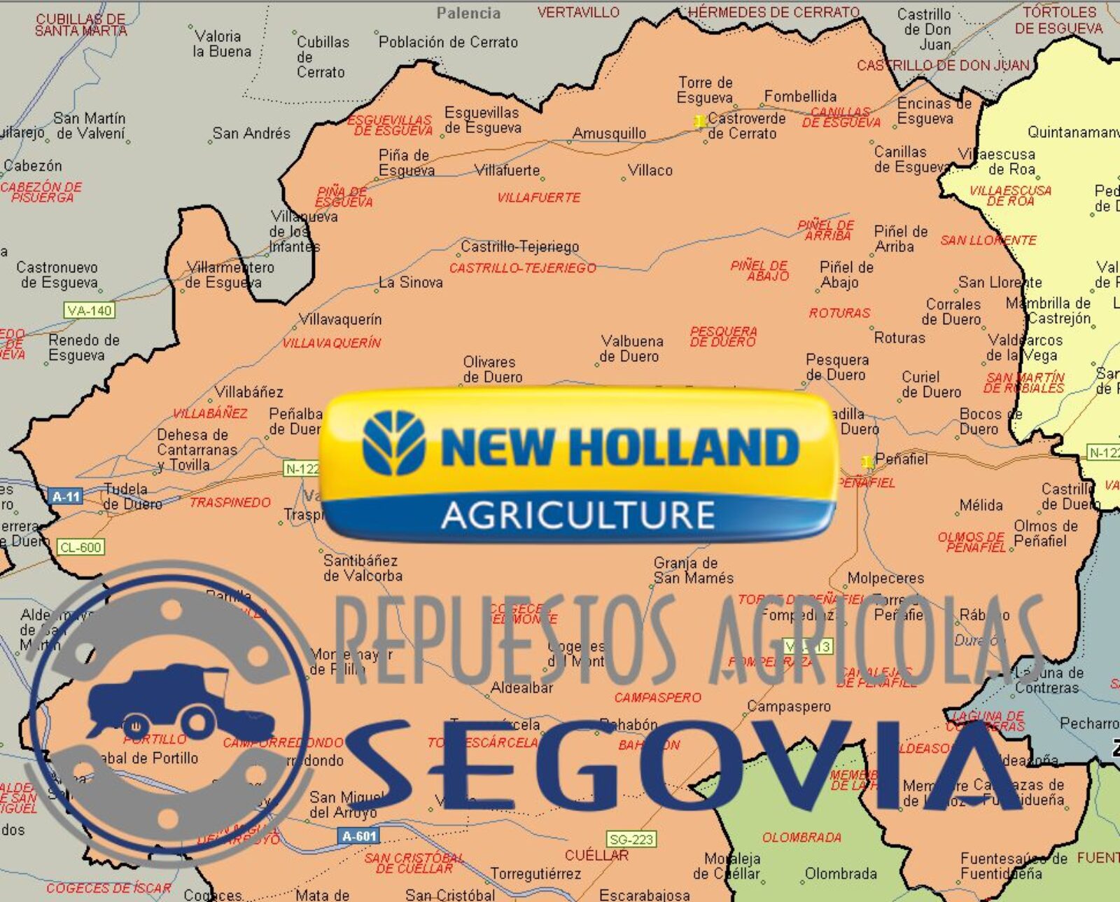 Nueva zona de distribución New Holland. Sureste de Valladolid